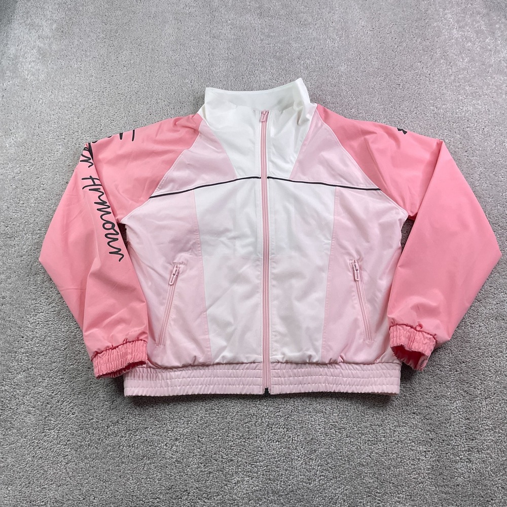 Under Armour Jacket Women Small Pink Storm Colorblock Full Zip Windbreaker Track